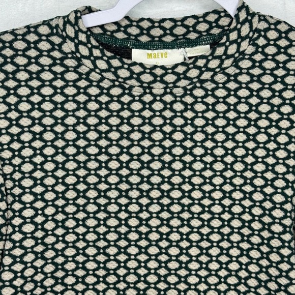 Maeve by Anthropologie Mock Neck Long Sleeve Geometric Print Top XS - Picture 3 of 9
